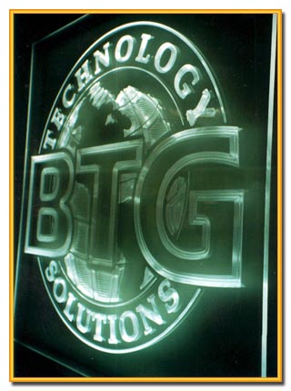 Acrylic V-Groove Carved BTG Sign